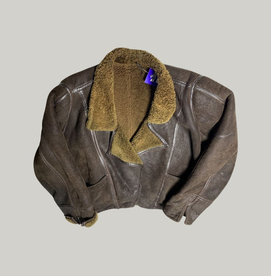 Vintage Aviator Brown Shearling Jacket