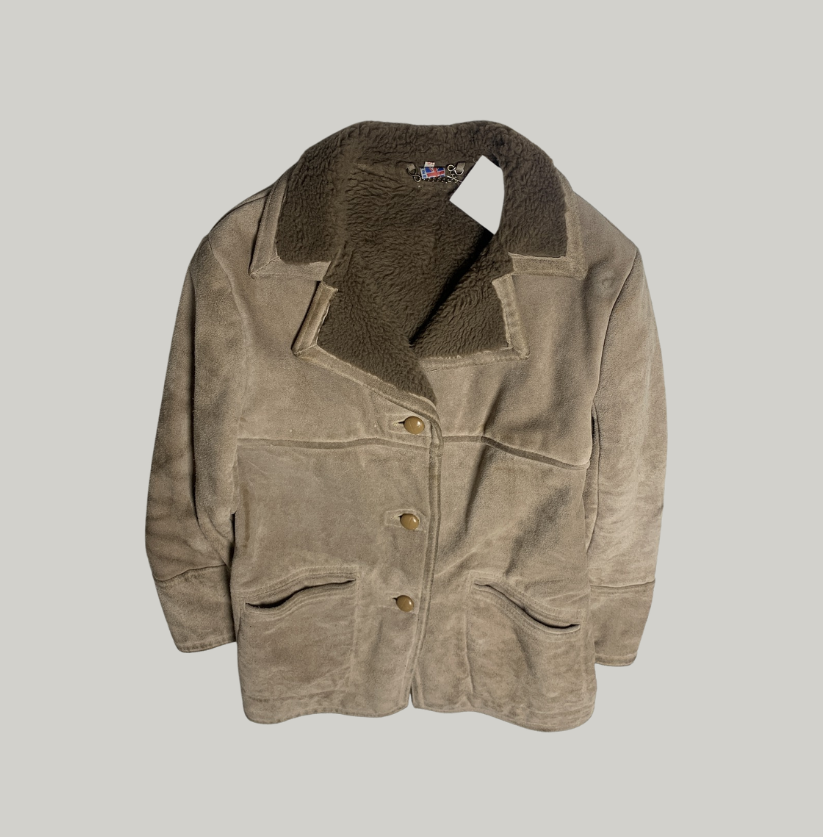 Vintage Faux-Shearling Suede Jacket