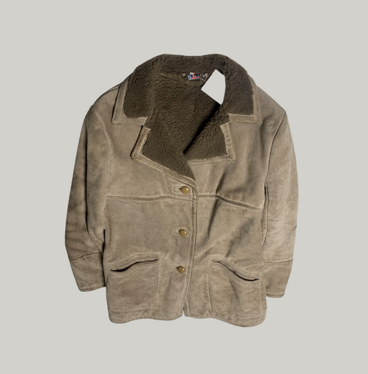 Vintage Faux-Shearling Suede Jacket
