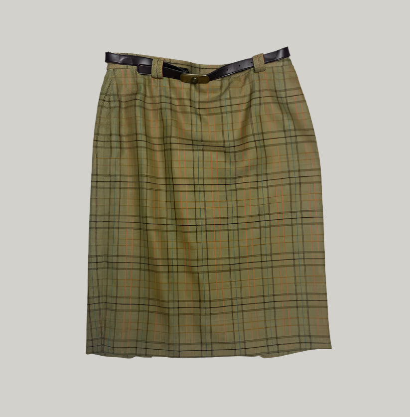 Ara Belted Checked Pencil Skirt