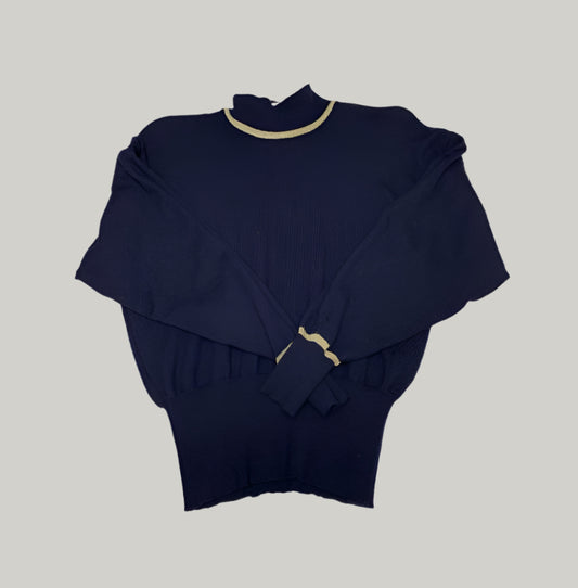 Laurel Navy Blue Wool Jumper