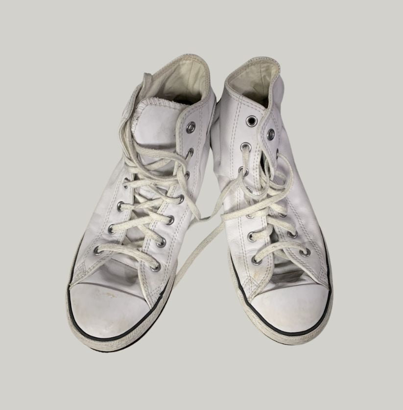 Converse Leather High Top White Sneakers