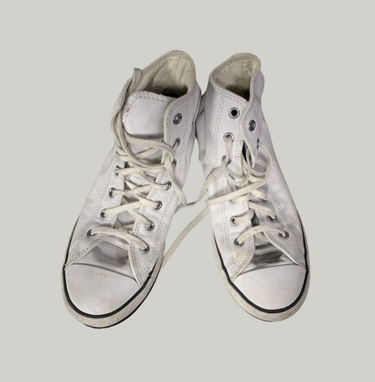 Converse Leather High Top White Sneakers