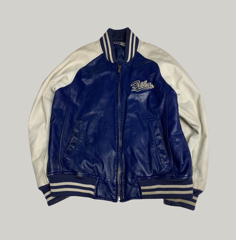 Fila Blue & White Faux Leather Varsity