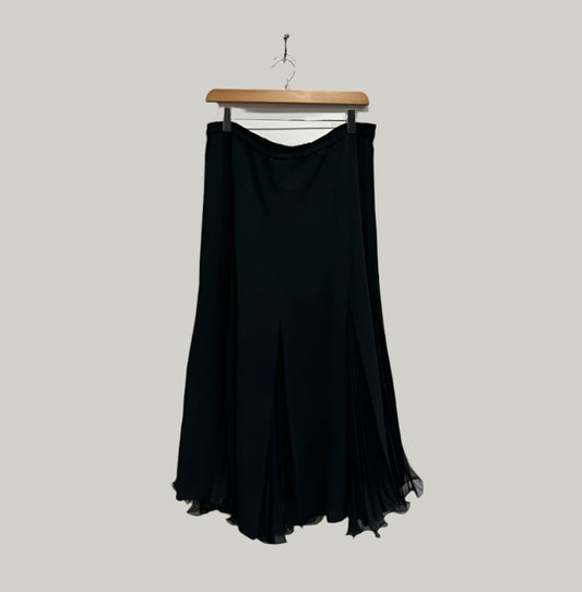Frank Usher Black Pleated Maxi Skirt