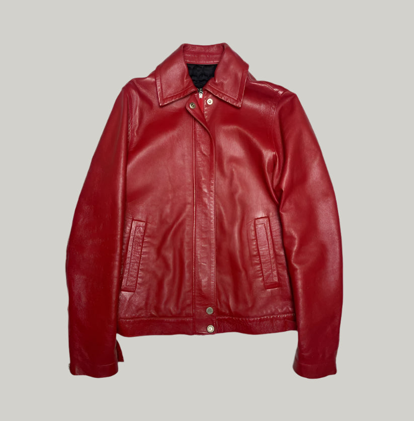 Gianfranco Ferré 100% Pelle Leather Red Jacket