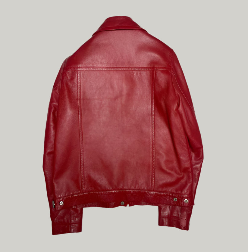 Gianfranco Ferré 100% Pelle Leather Red Jacket