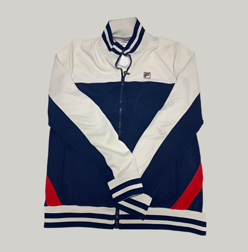 FILA White & Navy Blue Track Jacket