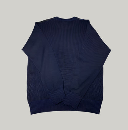 Gabicci Navy Blue Geometric Diamond Pattern Jumper