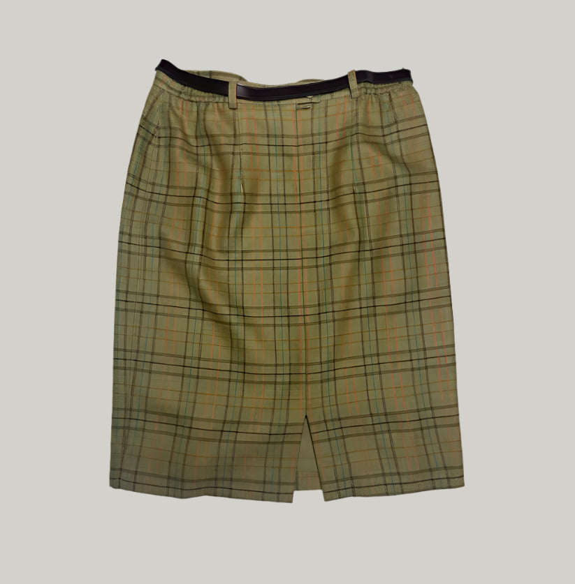 Ara Belted Checked Pencil Skirt