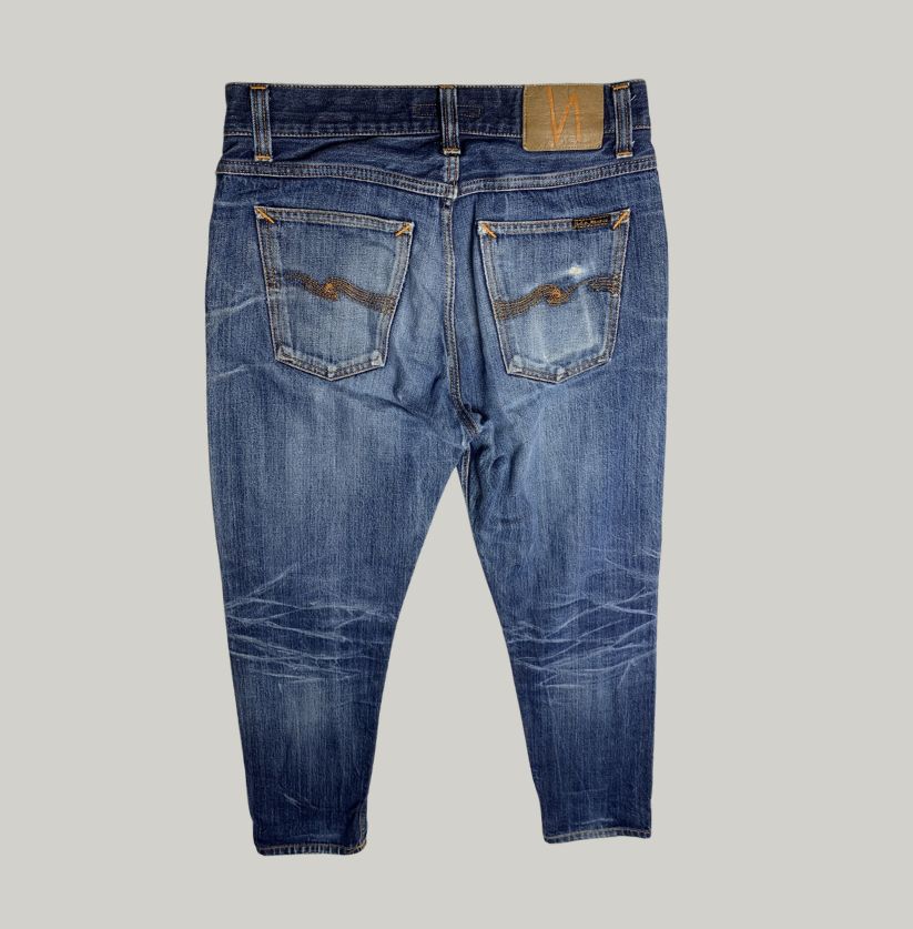 Nudie Jeans Co. Distressed Blue Denim