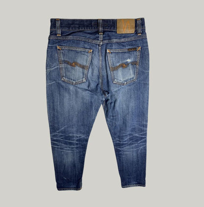 Nudie Jeans Co. Distressed Blue Denim