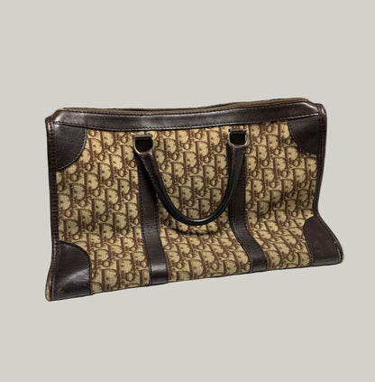 Christian Dior Brown Monogram Trotter Boston Bag