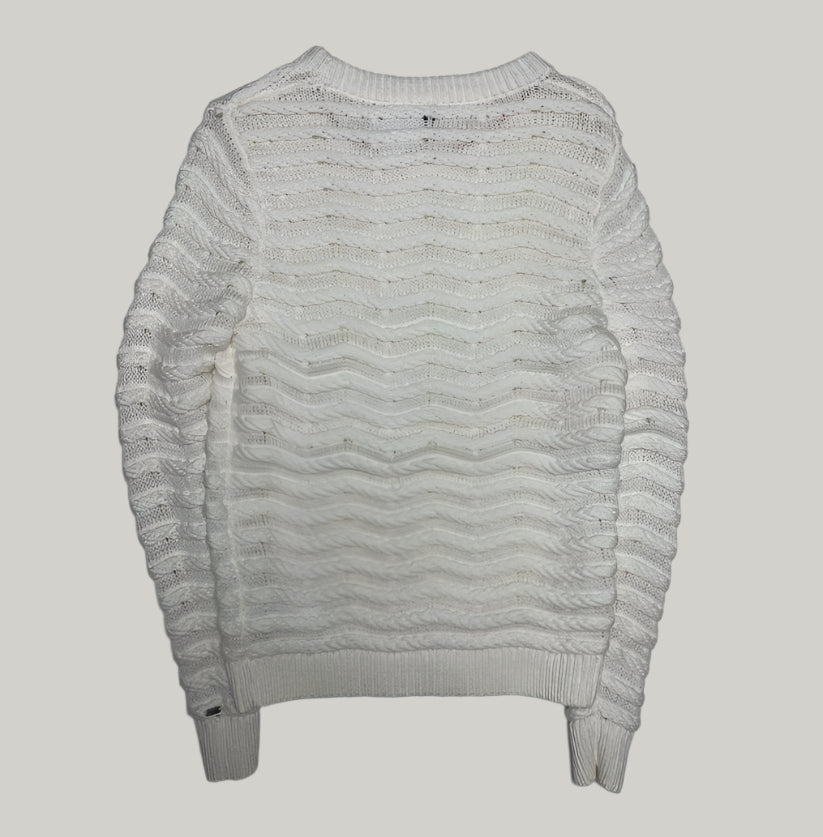 Tommy Hilfiger Women's White Ribbed Jumper
