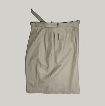 Pelle Beige Leather Skirt