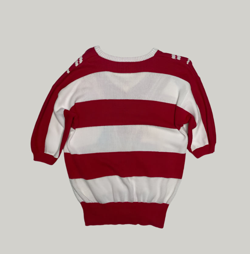Jacques Vert Red & White V-Neck Jumper