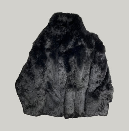 Vintage Black Plush Fur Coat