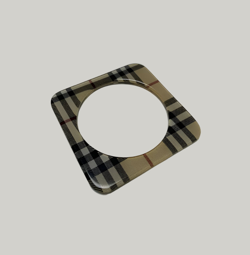 Burberry Check Pattern Square Bangle