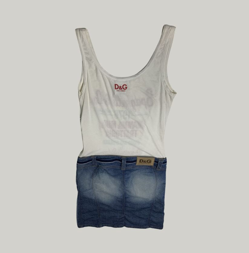 Vintage D&G Denim Skirt & Tank Top Set