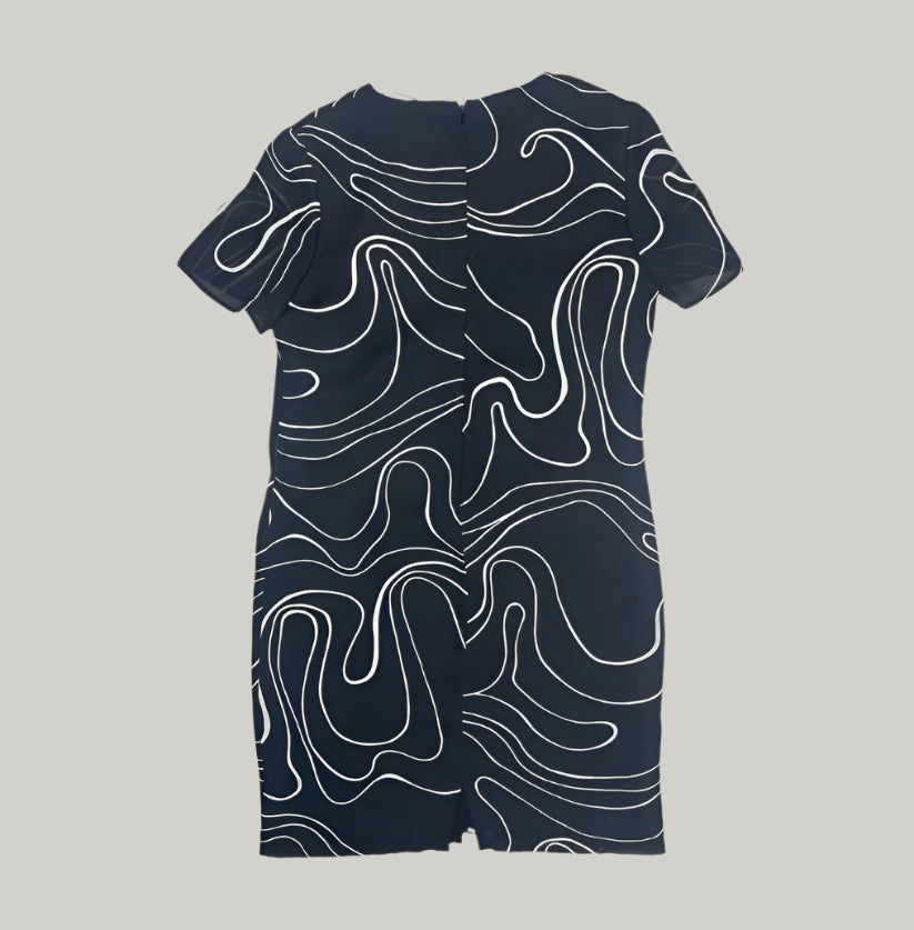 Frank Usher Black Abstract Dress