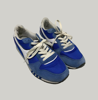 Diadora Malone Blue and White Trainers