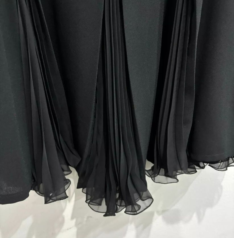 Frank Usher Black Pleated Maxi Skirt