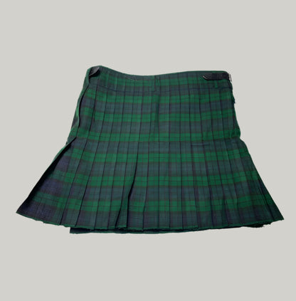 Green & Blue Tartan Pleated Kilt Skirt