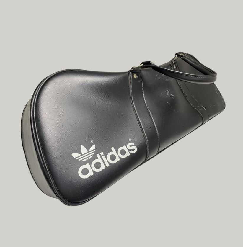 Vintage Adidas Black Trefoil Leather Holdall