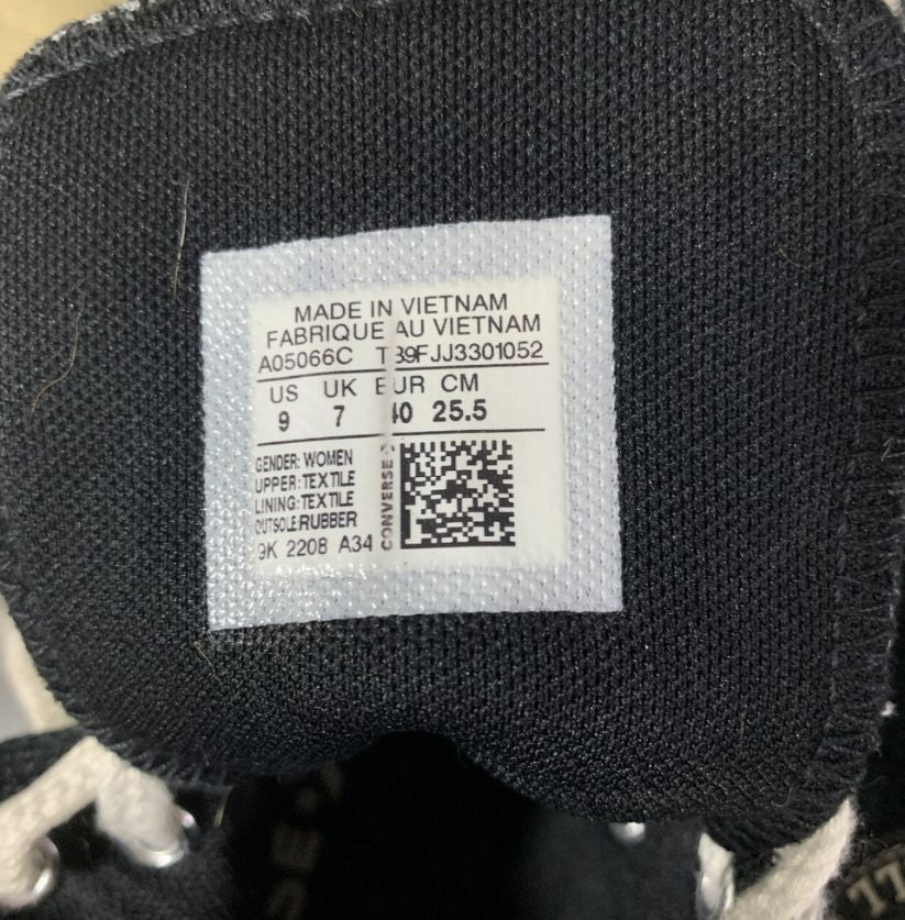 Converse Black Embroidery High Top Sneakers