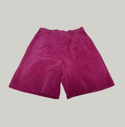 Fuchsia Pink Leather Bermuda Shorts