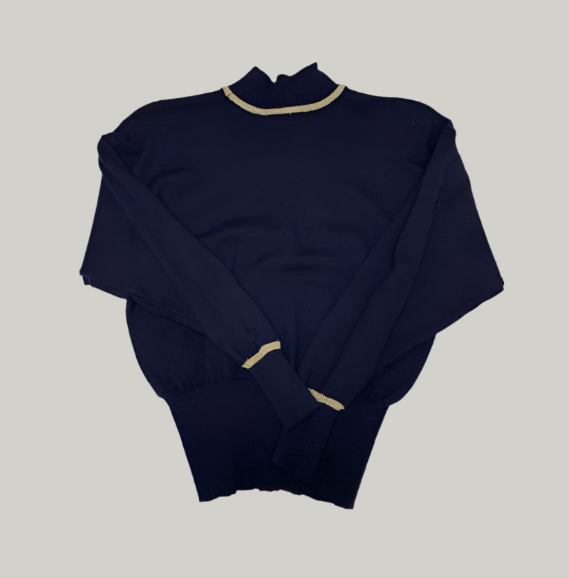 Laurel Navy Blue Wool Jumper