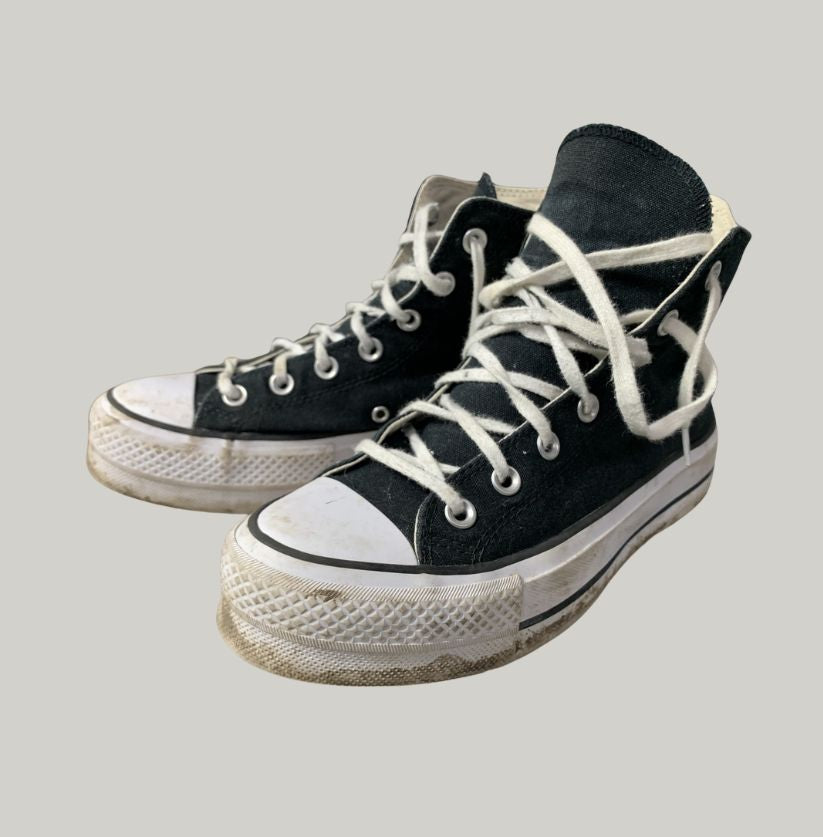 Converse All Star Platform High Top Black Sneakers