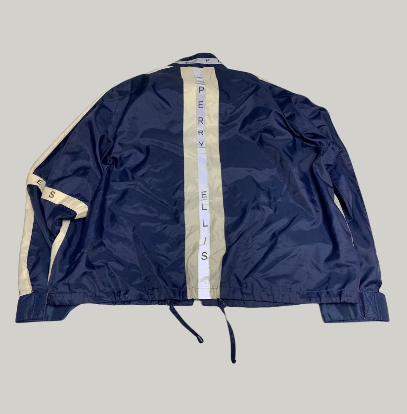 Perry Ellis America Navy Windbreaker Track Jacket