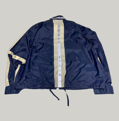 Perry Ellis America Navy Windbreaker Track Jacket