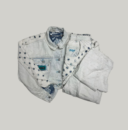Major Damage Ripped Style Jacket & Jeans Set