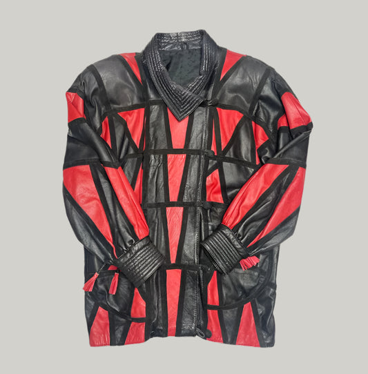 Vintage 90s Red & Black Biker Jacket