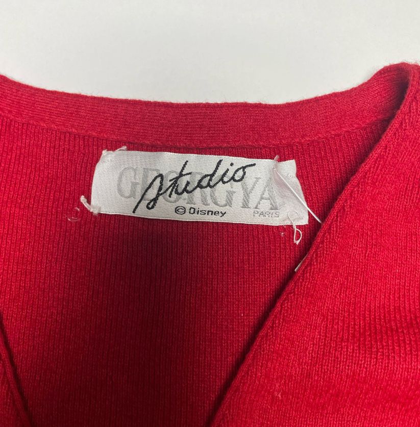 Georgia Studio Disney Donald Duck Embroidered Red Cardigan