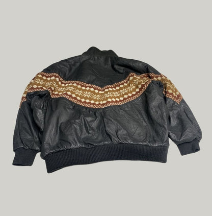 Black Leather Bomber Jacket