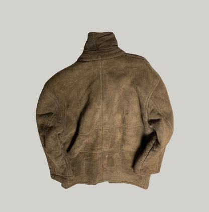 Vintage Suede Bomber Jacket