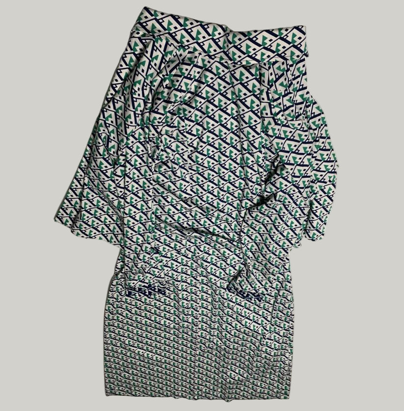 70’s Style Geometric Print Dress