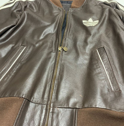 Vintage Adidas Brown Leather Jacket