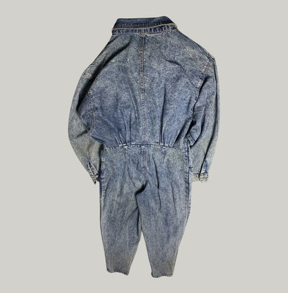 Vintage 90s Acid Wash Denim Jumpsuit