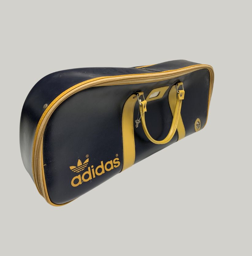 Adidas Black Trefoil Leather Holdall Bag