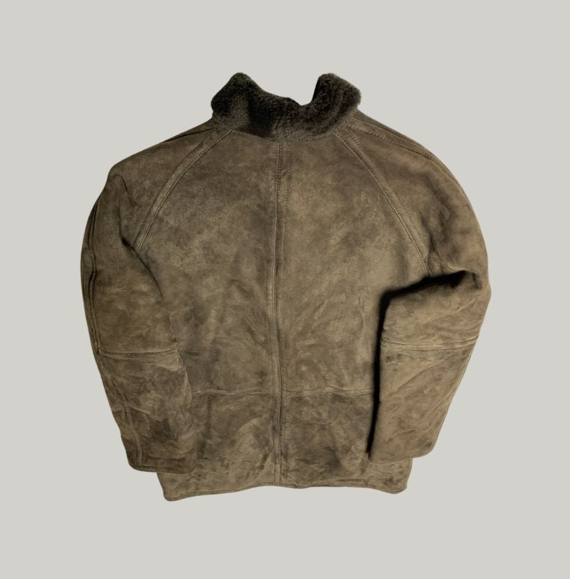 Vintage Sheepskin Brown Suede Jacket