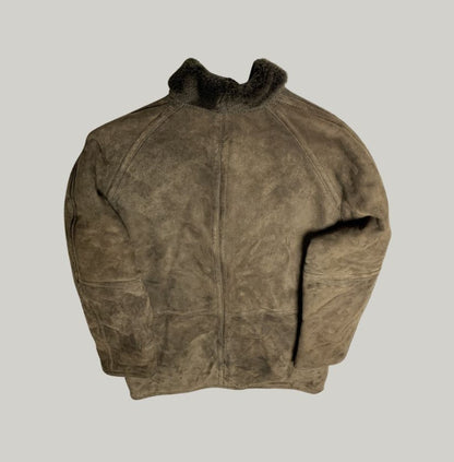 Vintage Sheepskin Brown Suede Jacket