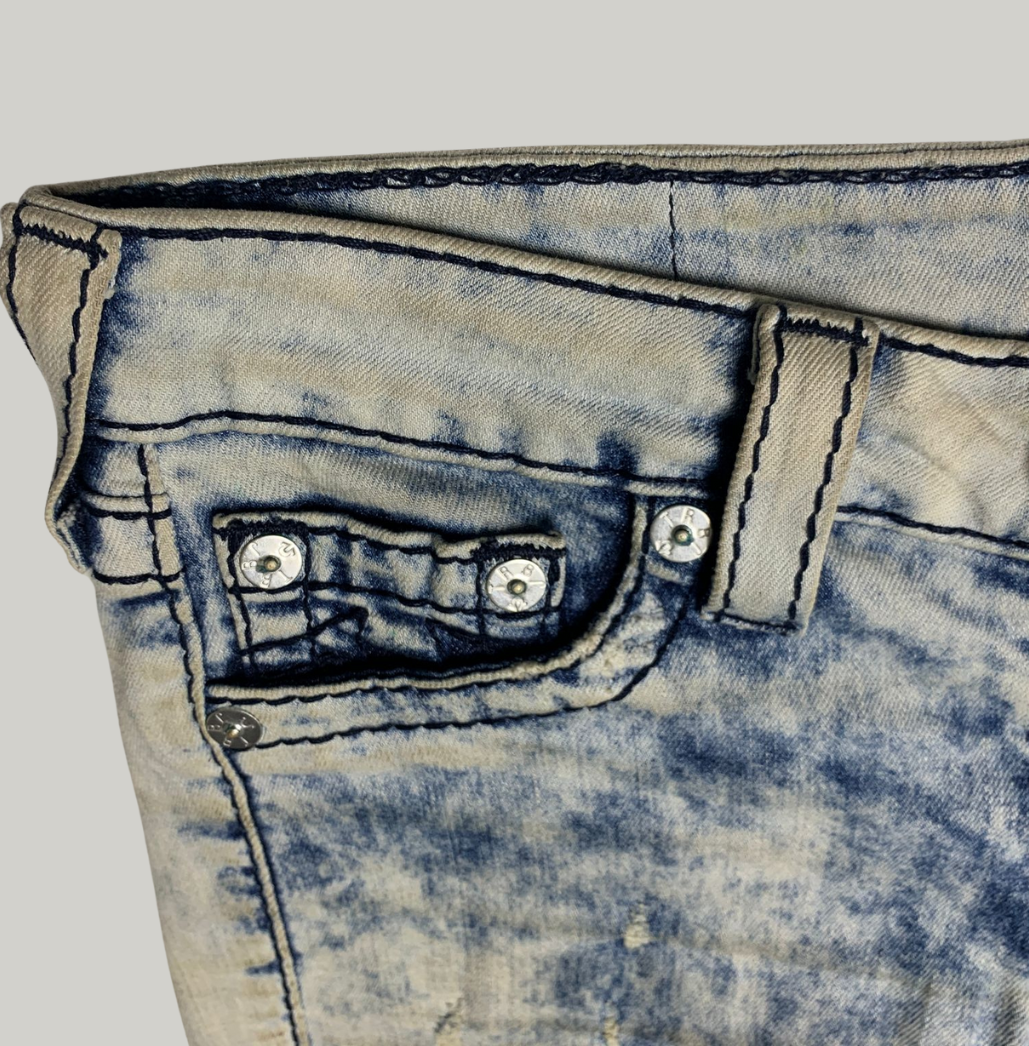 True Religion Men's Acid Wash Skinny Jeans