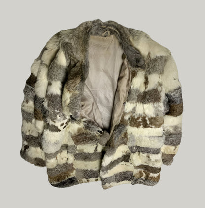 Vintage Multi-Tone Striped Fur Coat
