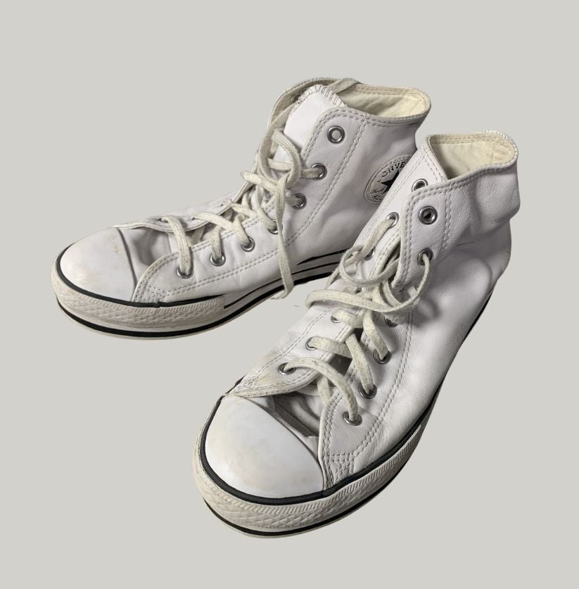 Converse Leather High Top White Sneakers