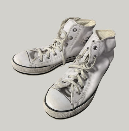 Converse Leather High Top White Sneakers