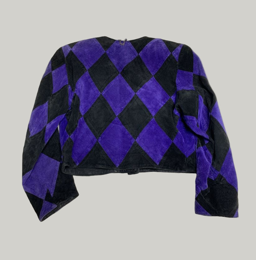 Dino’Z Black & Purple Patchwork Suede Jacket